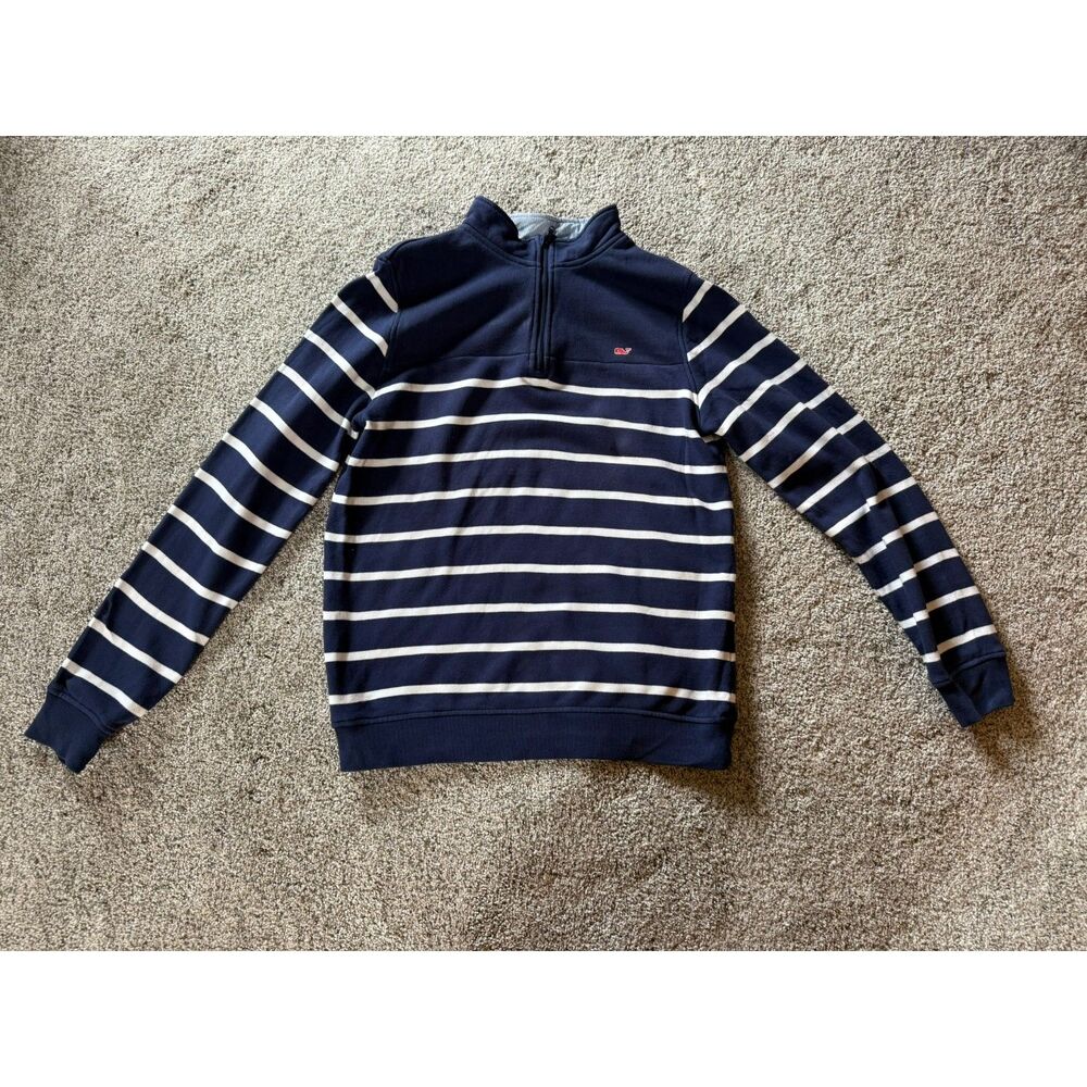 Vineyard Vines by Target Boys XL 16 Quarter Zip Pullover Sweatshirt Navy & White